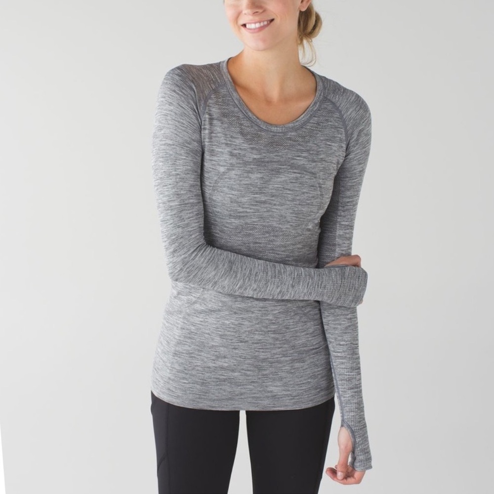 Lululemon Athletica Heathered Gray Long Sleeve Top